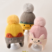 儿童帽子男孩冬季宝宝毛线帽，护耳男童围巾套装，女童婴儿幼儿秋冬款