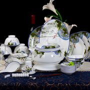 景德镇陶瓷餐具56头骨瓷餐具，套装家用陶瓷餐具礼盒装