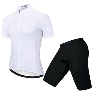 纯白色短袖山地自行单车骑行服动感，单车服(单车服，)山地车骑行上衣短裤夏季