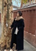 90白鸭绒(白鸭绒)毛呢，长款西装女2023冬季韩版气质双排扣圆领羽绒大衣