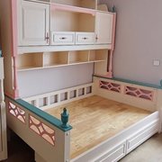 欧式全实木衣柜床儿童床女孩公主贵族多功能奢华组合一体家具储物
