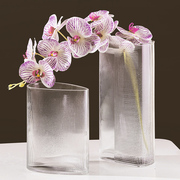 2023简约玻璃花瓶透明长方形花盆，简约现代插花桌面样板房客厅家居