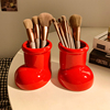 高颜值阿童木小红靴创意桌面，化妆刷收纳筒，花瓶装饰品陶瓷笔筒摆件