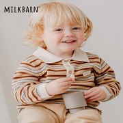 Milkbarn春秋儿童POLO领针织衫/男女宝开衫外套/束脚长裤