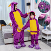 紫龙动物卡通连体睡衣法兰绒儿童，长袖如厕版，恐龙家居服连体衣冬季