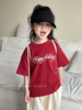 QUEEN韩版女童字母印花短袖T恤2024夏季儿童百搭半袖上衣打底