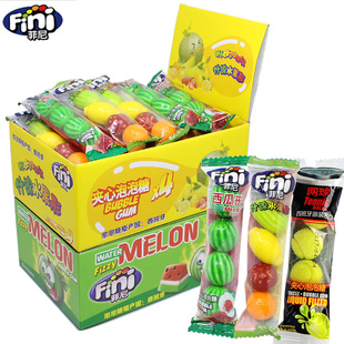 西班牙进口Fini菲尼网球西瓜形口香糖20g*20包夹心泡泡糖80粒