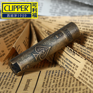 clipper可利福复古老式火石齿轮滑轮金属砂轮打火机充气定制耐用