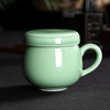 青瓷茶杯陶瓷办公带盖过滤泡，茶杯小号茶水，分离杯嘟嘟杯马克杯定制
