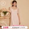 rosetree宫廷风睡裙，女夏季短袖性感蕾丝法式复古睡衣2024年