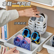 拖鞋收纳简约简易家用3鞋位鞋架塑料日式鞋子简约鞋柜收纳盒立式