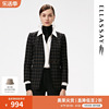 ELLASSAY歌力思冬季高级感黑色格子西装外套女EWF324T01700