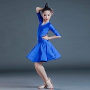 儿童拉丁舞蹈服装女童练功服连体拉丁舞裙少儿专业比赛表演服夏季