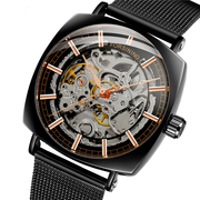 国产富西尼手表防水机械表，指针式镂空自动男士，陀飞轮表带清新腕表