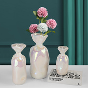 创意陶瓷花瓶复古轻奢欧式花瓶，陶瓷高级感床头客厅家居摆件