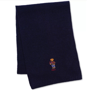 美国polo男女围巾小熊羊毛针织，保暖秋冬黑色深蓝色，新围巾(新围巾)