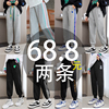 女童裤子春秋冬款加绒，2023儿童休闲运动裤，秋装中大童卫裤春季