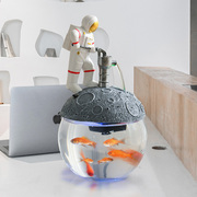 创意月球太空人循环流水，喷泉鱼缸家居装饰客厅，办公桌面小摆件