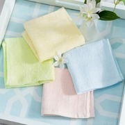 洁丽雅毛巾纤维小手帕洗脸家用吸水成人柔软儿童小方巾面巾5条