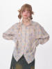 ziziFei春夏季美式复古设计感格纹长袖上衣中长款格子衬衫女
