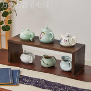 实木桌上小型博古架紫砂壶，茶具茶杯收纳架客厅茶室桌面置物架