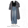 大码胖mm慵懒风灰色中长款毛衣，外套女秋季高级感宽松针织开衫