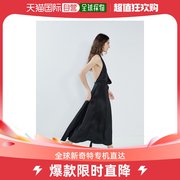 香港直邮潮奢raey女士挂脖前褶皱，包裹式真丝连衣裙