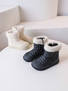 儿童防水加厚雪地靴韩版保暖大棉靴2023冬季儿童加绒防滑短靴