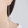 明星同款韩国长款925纯银珍珠耳坠时尚简约个性气质防过敏耳线女