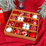 圣诞节装饰彩球礼盒套装创意彩绘圣诞球派对圣诞树挂饰吊球挂件蓝