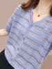 2024夏女装(夏女装)女士短袖，t恤针织衫，遮肚子上衣洋气减龄显瘦体恤衫