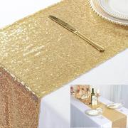 金色亮片桌旗节日派对婚礼桌面装饰闪亮桌旗桌布