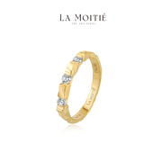 lamoitie聿麦武罗系列，18k黄金戒指钻石，戒指情侣对戒简约高级