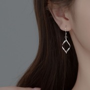 s925纯银长款树叶流苏耳环个性，几何设计感耳坠，夸张螺旋叶子耳饰品