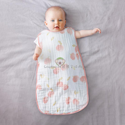 日本ZD宝宝睡袋纯棉纱布无袖背心儿童睡觉防踢被婴儿夏季薄款空调