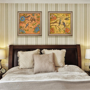 田园风格装饰画美式客厅沙发背景墙挂画花鸟餐厅卧室床头简美壁画