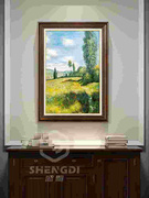 莫奈装饰画美式客厅挂画玄关单幅欧式背景墙复古壁画餐厅风景油画