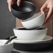 日式饭碗家用米饭碗简约白色陶瓷碗小碗高级感面碗沙拉碗大碗汤碗