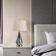 美式简约陶瓷台灯创意卧室床头灯中式复古布罩客厅设计师装饰台灯