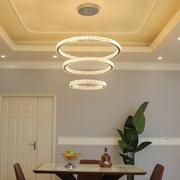 简约现代创意个性大气，客厅卧室餐厅环圆形，led水晶吊灯不锈钢灯具