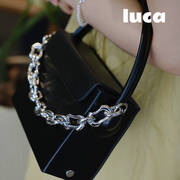 Luca商场同款 高级感欧美风包包女通勤手提小方包斜跨单肩包