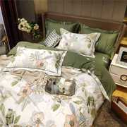 掌柜小清新床品绿色四件套全棉床单纯棉18双人床2米
