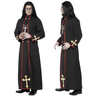 万圣节恐怖神父黑色长袍cosplay传教士牧师服话剧舞台剧演出服装