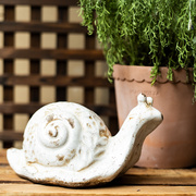 JK慕空间 仿真陶瓷蜗牛小动物创意励志庭院阳台花园杂货装饰摆件