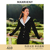 波动心弦MAXRIENY法式复古丝绒上衣蕾丝钉珠短外套