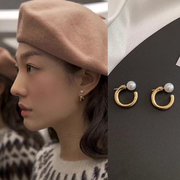 925纯银韩国博主同款珍珠耳环女高级小众设计感一款两戴耳钉耳饰