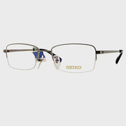 SEIKO精工镜架HT01077男士商务半框钛合金可配镜片近视眼镜框