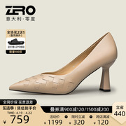 zro零度宴会高跟鞋女式时尚正装尖头皮鞋通勤单鞋，女夏季女鞋