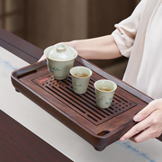 汉唐实木小型茶盘2023家用干泡台托盘黑紫檀茶具套装茶台茶海