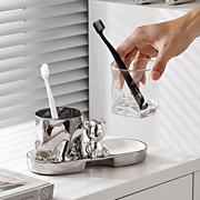 家用洗漱刷牙杯情侣创意，牙杯一对简约玻璃漱口杯套装壁挂牙缸
